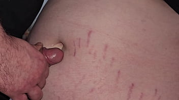 Fuck and cum into her navel belly button