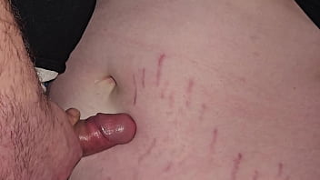 Fuck and cum into her navel belly button