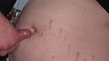 Fuck and cum into her navel belly button