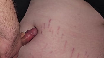 Fuck and cum into her navel belly button