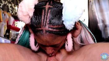 Pigtails and facefucking hard 69 deepthroat and facial