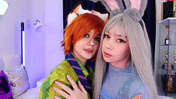 Cosplay girls try dp