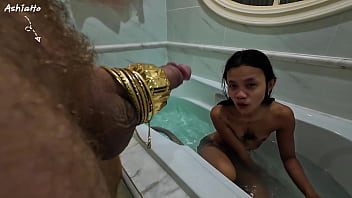 Old man dick is covered by gold but he pushing his stinky asshole on girls face and it's far from gold but pure sh***