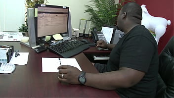 She gets on her knees and gives him a blowjob but soon he holding onto her soft ass