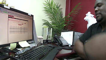 She gets on her knees and gives him a blowjob but soon he holding onto her soft ass