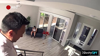 Nanny let's boss borrow her fuck hole after getting caught playing with her toys