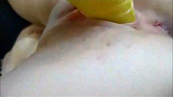 Webcam brunette masturbating pussy with banana