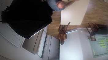 Ebony teen fucked during webcam show