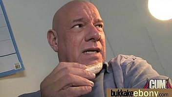 Ebony girl gang banged and covered in cum 13