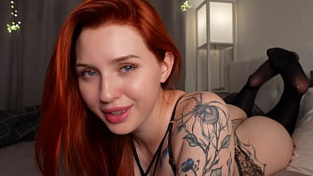 Red haired seductress masturbates and calls you to cum together