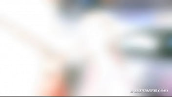 Cute simony strips and gets fucked outdoors at night in a car