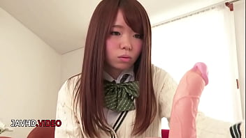 Playful co ed shares secret study session with two lucky classmates