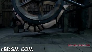 Clamped up hotty gets her fuck holes t