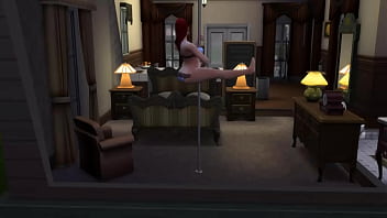 Pawg makes out with her boyfriend and poledances