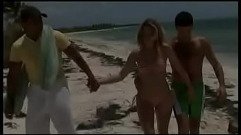 As she gives a blowjob the blonde haired crystal gets butt fucked