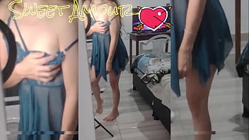 I try on sexy lingerie for you my panties don't have a part