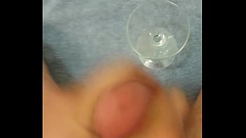 Solo cumshot in a glass