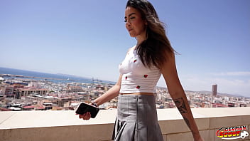 German scout latina girl kitty love pick up for casting fuck with massive cum