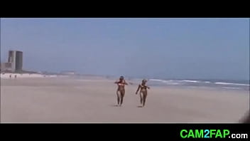 Hot teen beach voyeur jiggly tits