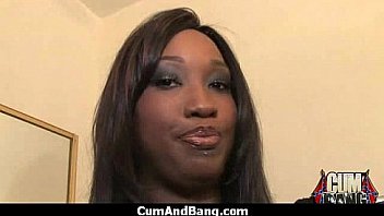 Ebony slut blows a group of horny dudes 29