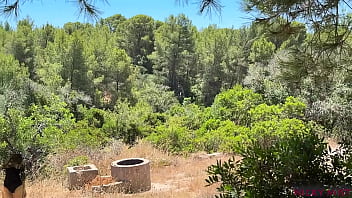 In a ruined house he fucks me cum on my natural tits