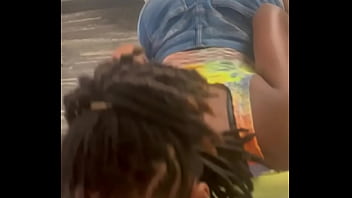 Giving a blowjob while spinning on a chair