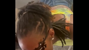 Giving a blowjob while spinning on a chair