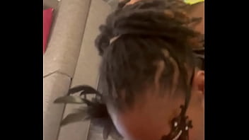 Giving a blowjob while spinning on a chair