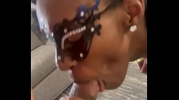 Giving a blowjob while spinning on a chair