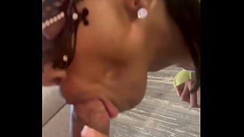 Giving a blowjob while spinning on a chair