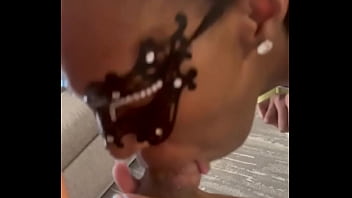 Giving a blowjob while spinning on a chair