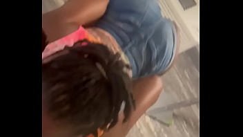 Giving a blowjob while spinning on a chair