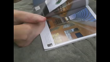 Flipping through magazine with feet Flipping through magazine with feet