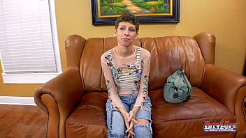 Skinny brunette unity sucks a cock and gets her pussy fingered and fucked