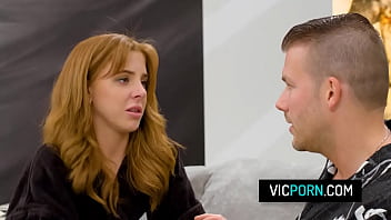 Hot redhead babe rides on her bff's big cock