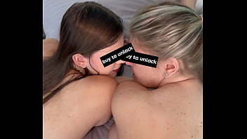 Wow first time homemade threesome with busty chubby wife and petite 18yo girl space boobs with face