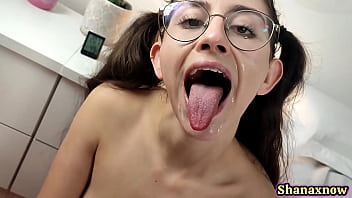Bratty teen amazing blowjob rimming cum gargle