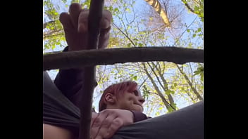 Walking with clothespins licking dirt fucking with wooden stick