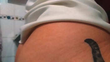 She sucks smiling and sits willingly