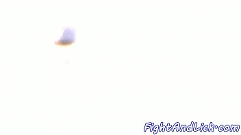 Lesbian babes orally pleasured after fight