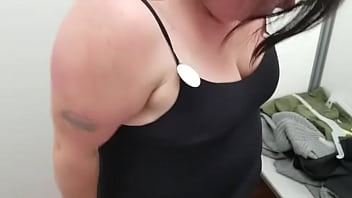 Sexy bbw in a store's dressing room