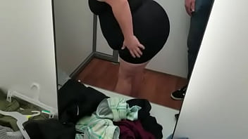 Sexy bbw in a store's dressing room