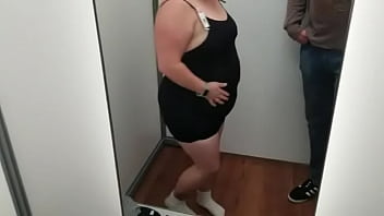 Sexy bbw in a store's dressing room