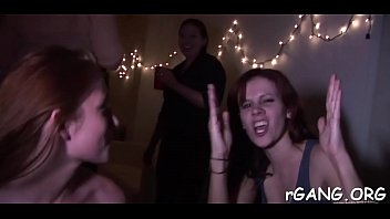 Two beauties are gangbanged