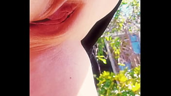 Horny maturemons outdoors with top on and pants off spreads and displays her pink pussy lips