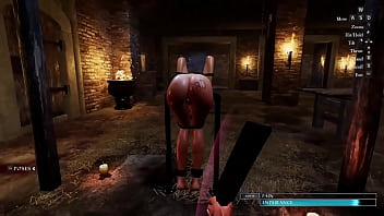 The slave bent to be punished