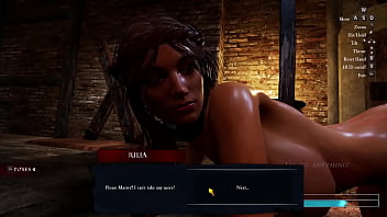 The slave bent to be punished