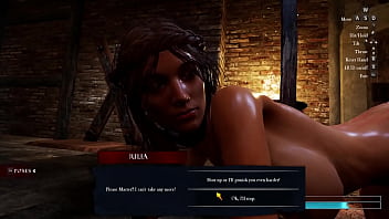 The slave bent to be punished