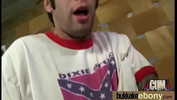 Hot ebony chick in interracial gangbang 18