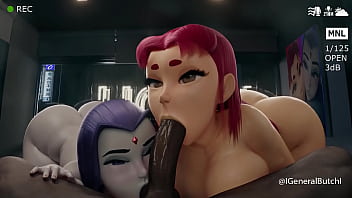 Starfire y raven sucking
